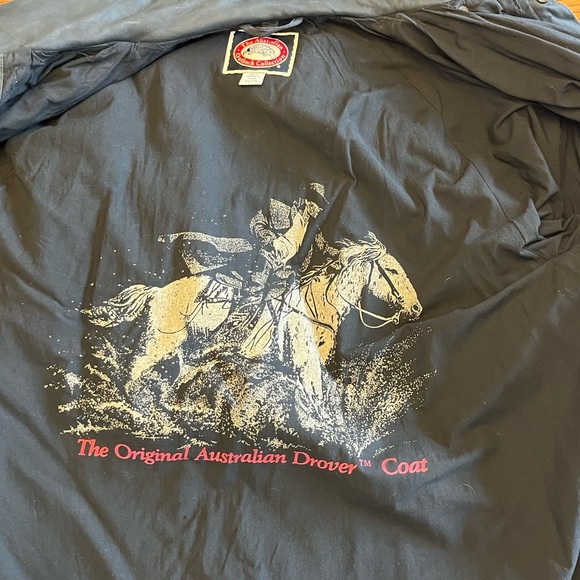 The Original Australian Drover Coat Mens XXL Black Waterproof Oilskin Duster - Picture 2 of 9